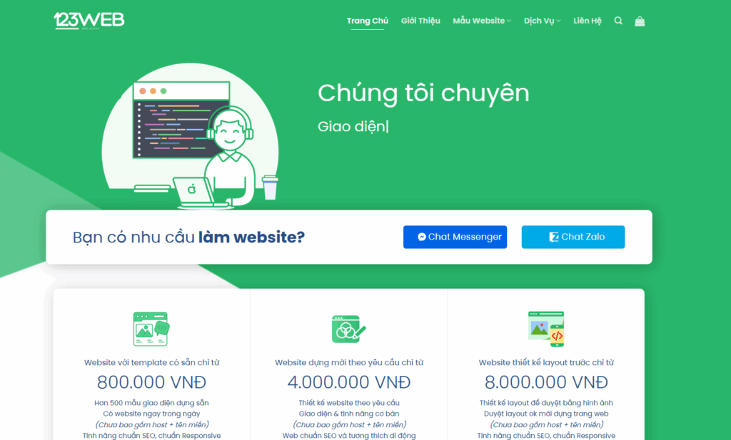 Theme WordPress Dịch Vụ Thiết Kế Web 01